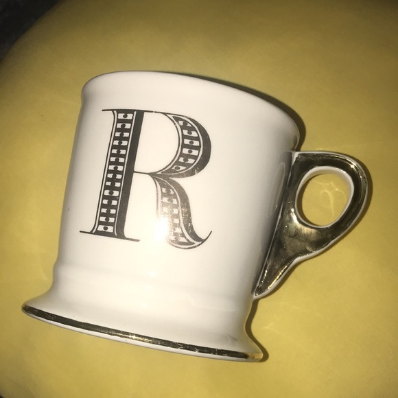 Anthropologie monogrammed gold trim mug - Picture 7 of 16